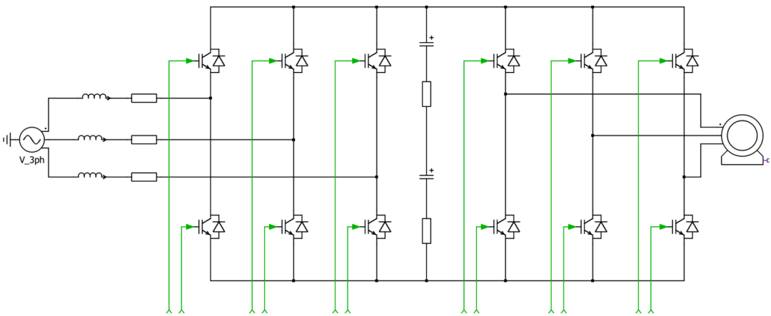 图8 采用三相 B6 主动式 APFC 的热泵电路框图