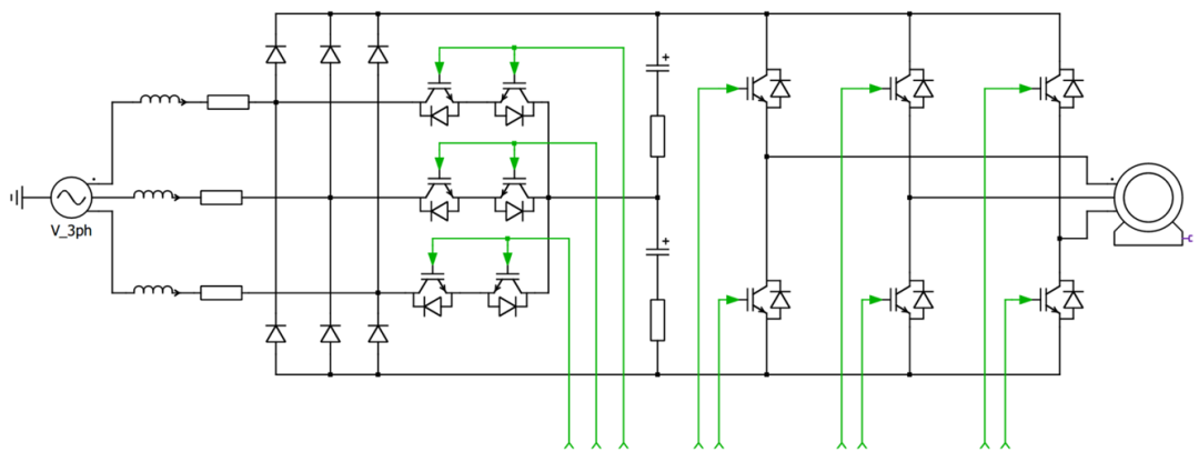 图7 采用三电平 Vienna 主动式 APFC 的热泵电路框图